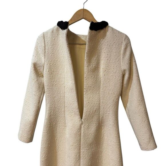Tuckernuck Womens Cream Sheath Dress with Peter Pan Collar Size XS - Picture 5 of 11